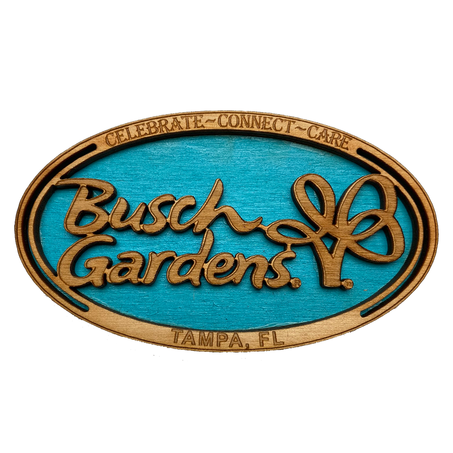 Busch Gardens Tampa Logo Wooden Magnet