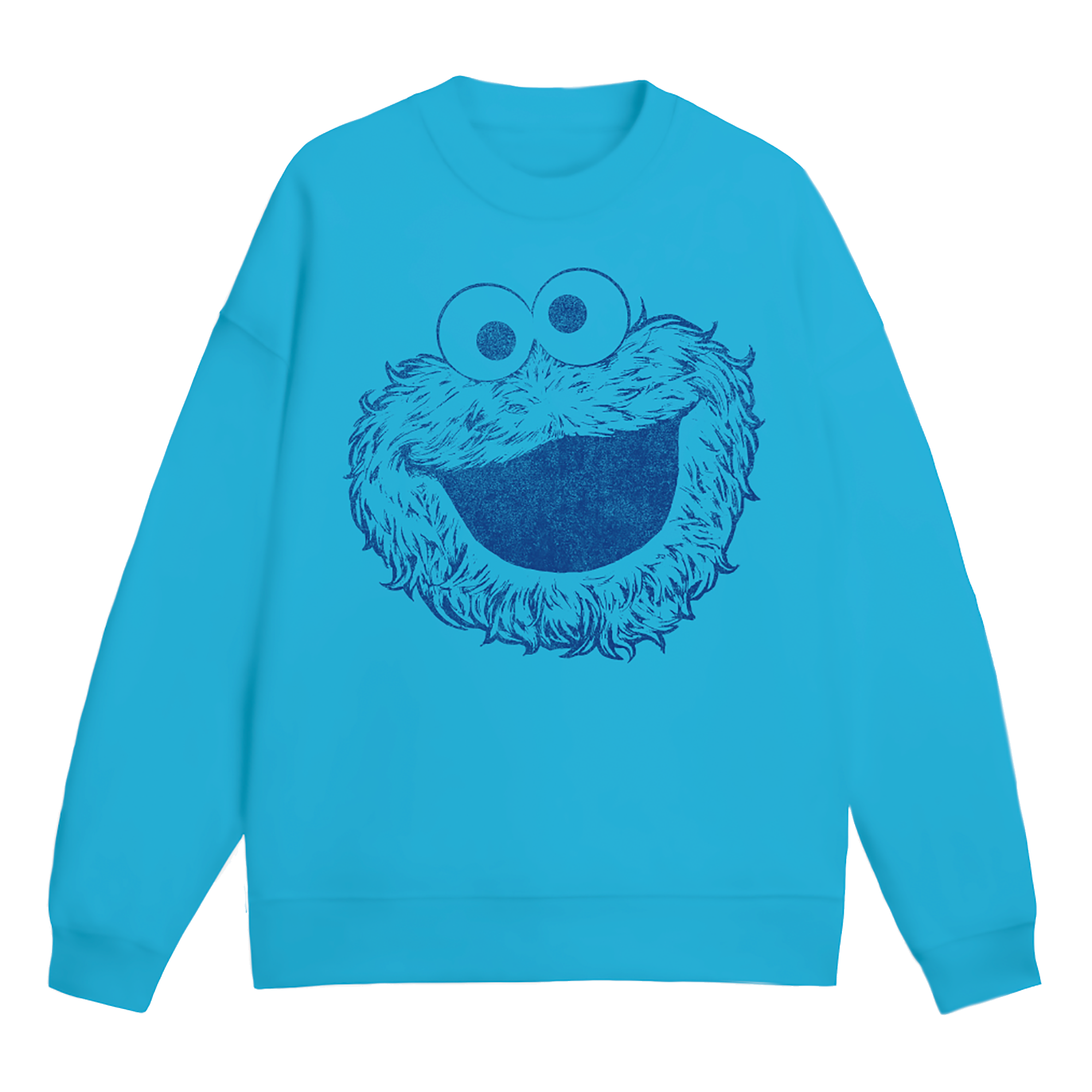 Sesame Street Big Face Cookie Monster Blue Youth Crew Fleece