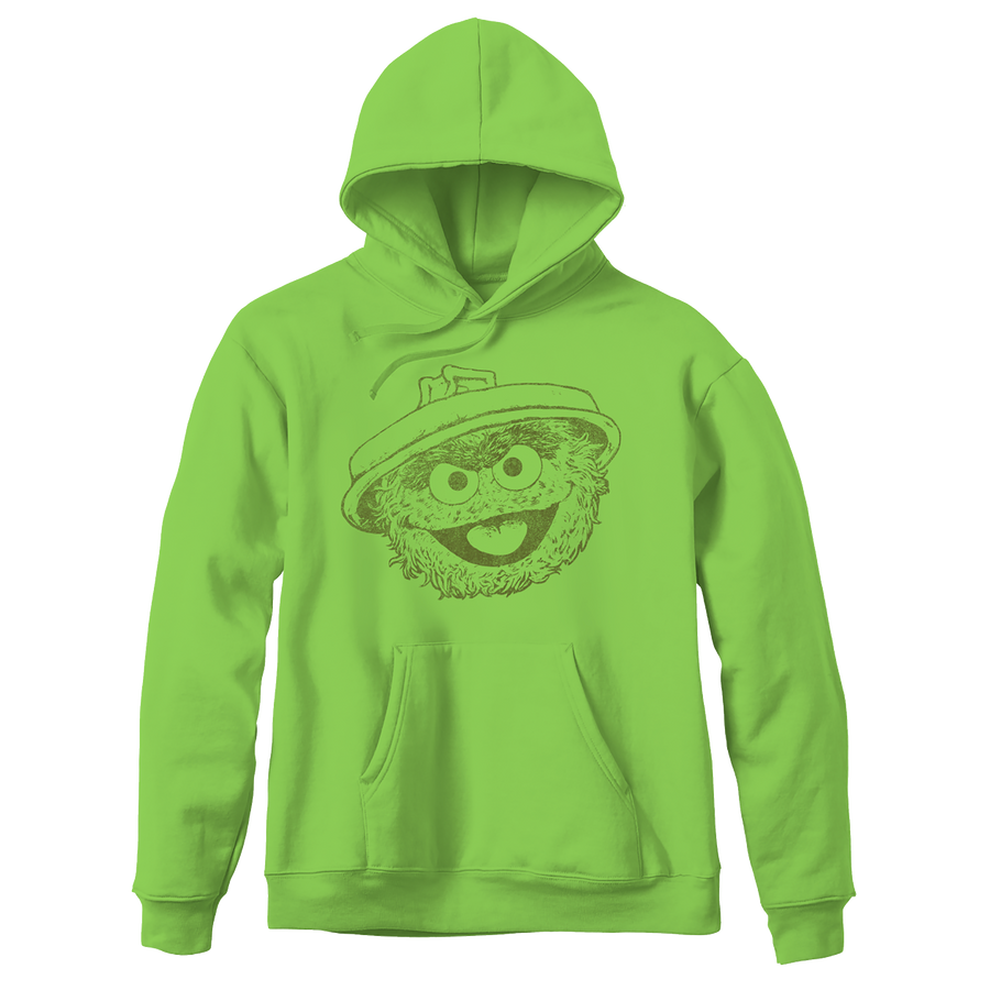 Sesame Street Big Face Oscar Green Adult Pullover Hoodie