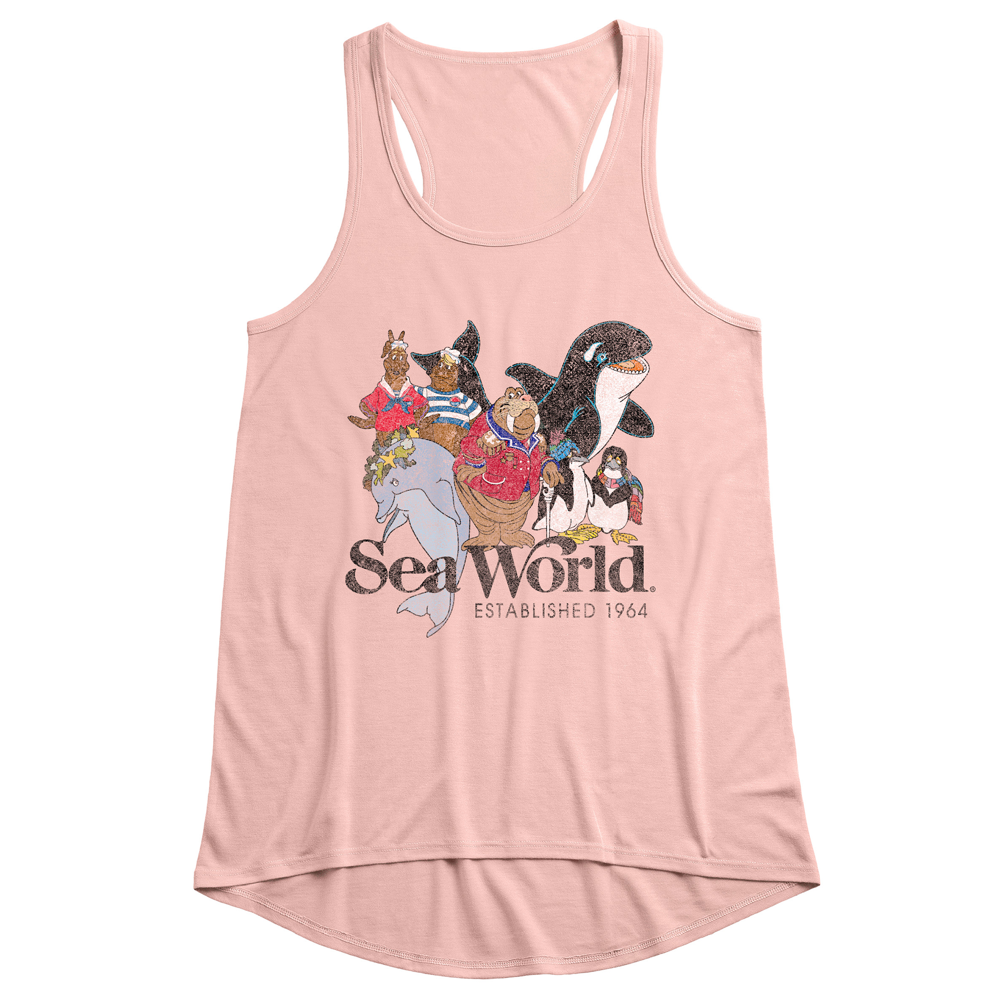 SeaWorld Retro Team Ladies Rose Tank