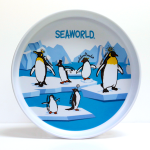 SeaWorld Whimsy Penguin Melamine Plate 8"
