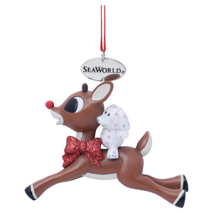 SeaWorld Rudolph With Misfit Elephant Resin Ornament