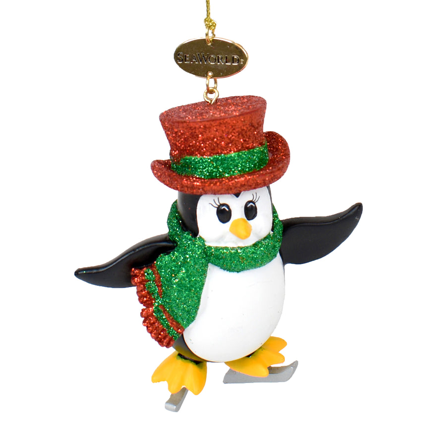 SeaWorld Penguin Skate Ornament