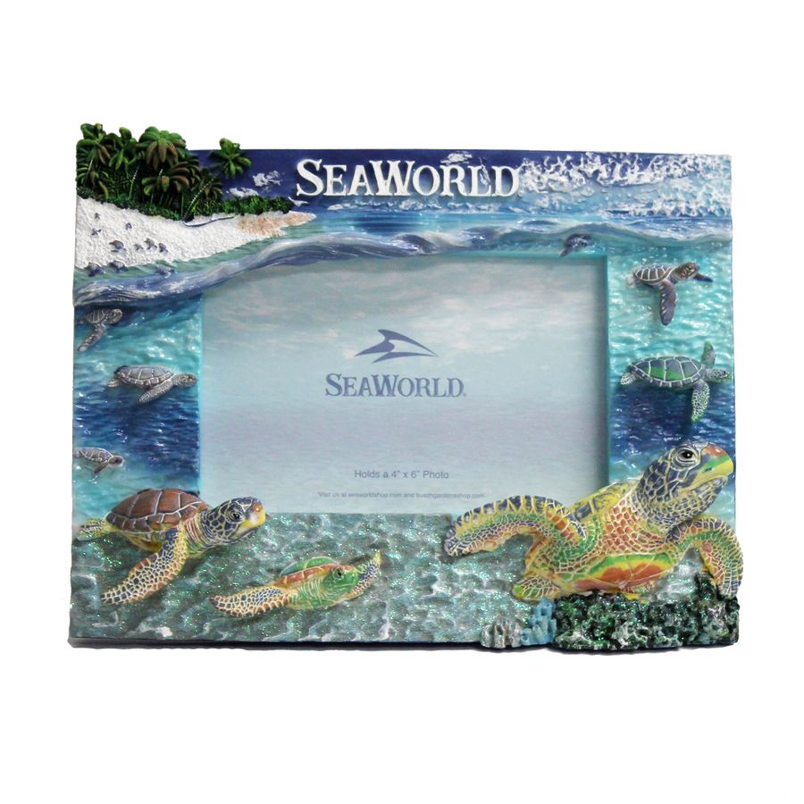 SeaWorld Baby Sea Turtle 4X6 Resin Frame