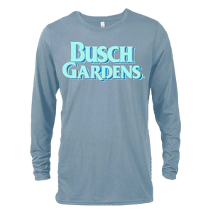 Busch Gardens Retro Neon Blue Adult Long Sleeve Tee