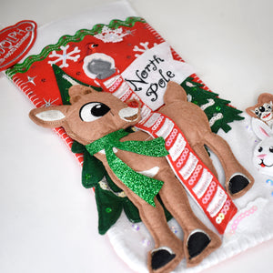 SeaWorld Rudolph the Red-Nosed Reindeer® Red Felt Stocking 18"